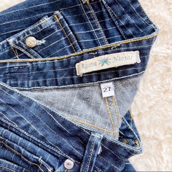 Agave Nectar Boot Cut Slim Fit Pinstriped Jeans 27 - Picture 5 of 6